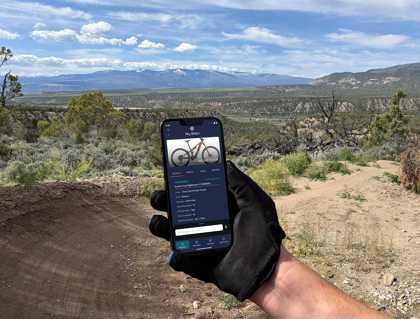 BikeBolts app displayed on a phone held in hand